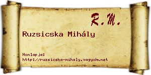 Ruzsicska Mihály névjegykártya