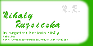 mihaly ruzsicska business card
