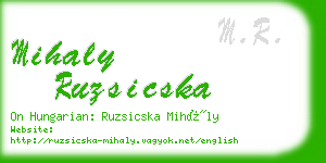 mihaly ruzsicska business card